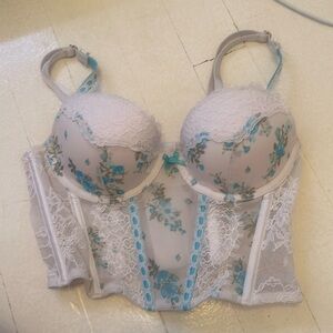 Blue floral corset